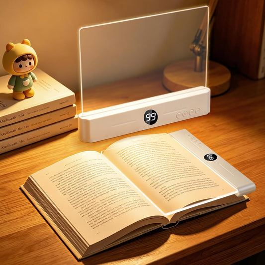 LED Book Light Night Light 2 in 1, Full Page Flat Panel Book Lamp Rechargeable , Eye Care Reading Light with 3 Color Modes, Stepless Dimming & Timer, Clip Book Light, Gifts for Book Lovers Women Kids
