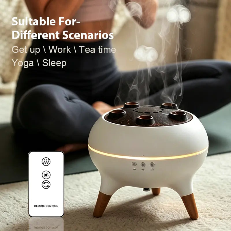 Compact Jellyfish Shape Cool Misting Humidifier Diffuser - Mist + Light Aromatherapy for Home, Desk-Wetting Free, Ultra-Quiet, Auto Shut-Off, Easy to Fill & Clean, Ideal for Bedroom, Aromatherapy Gift (White), Humidifier Diffusers