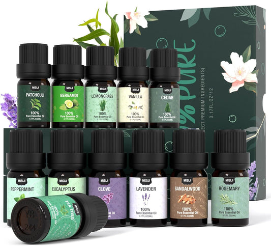 Discover the Ultimate Essential Oils Set: 12 Premium Aromatherapy Oils for Diffusers, Laundry, Candle Making & More!