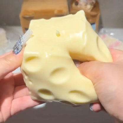 Fully Moldable Non-Rebound Cheese Squishy Toy - Pink & Yellow Petroleum Jelly-Filled Soft Gel Stress Ball, 6Cm/7Cm Jumbo Squishies, Sensory Fidget Toys for ASMR Relaxation, Whimsical Stress Relief Gifts