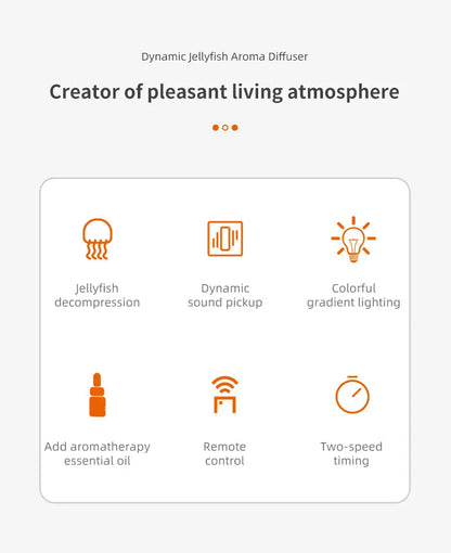 Compact Jellyfish Shape Cool Misting Humidifier Diffuser - Mist + Light Aromatherapy for Home, Desk-Wetting Free, Ultra-Quiet, Auto Shut-Off, Easy to Fill & Clean, Ideal for Bedroom, Aromatherapy Gift (White), Humidifier Diffusers